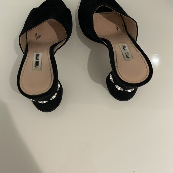 Lightly worn Miu Miu black shoes with crystals - Picture 2 of 3
